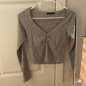 Brandy Melville gray cropped long sleeve